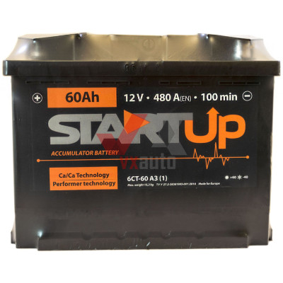 Акумулятор 60 пряма (+ зліва) 480А Startup Супер Економ