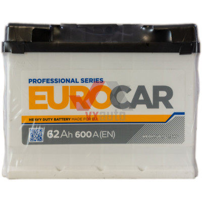 Аккумулятор 62 обратная (+ справа) 600А Eurocar
