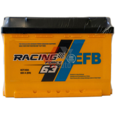 Аккумулятор 63 прямая (+ слева) 620A Force Racing START-STOP EFB