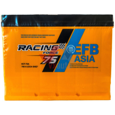 Аккумулятор 75 прямая (+ слева) 700А Azia Force Racing START-STOP EFB