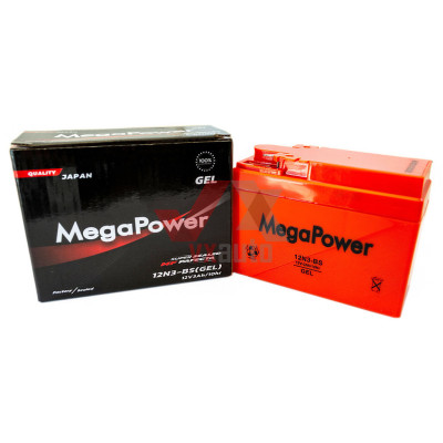 Акумулятор мото 12v 3Ah 24А MegaPower GEL під болт (низький)