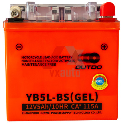 Аккумулятор мото 12v 5Ah 115А Outdo под болт