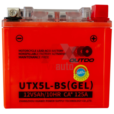 Аккумулятор мото 12v 5Ah 125A Outdo под болт