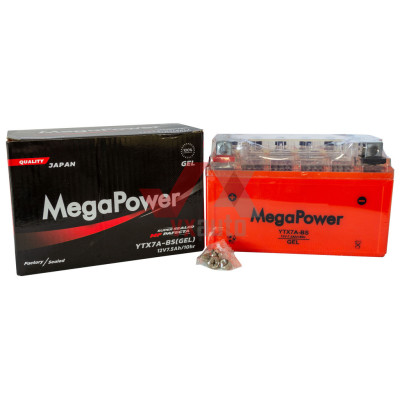 Акумулятор мото 12v 7.5Ah 95A MegaPower GEL під болт (низький)