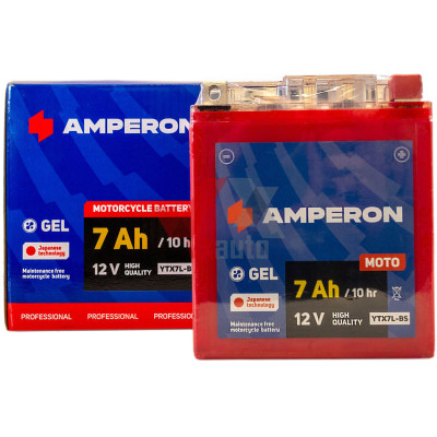 Акумулятор мото 12v 7Ah 95A Amperon GEL під болт (високий)