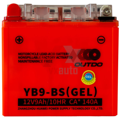 Аккумулятор мото 12v 9Ah 140A Outdo под болт
