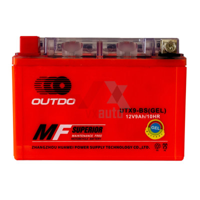 Аккумулятор мото 12v 9Ah 80А Outdo под болт
