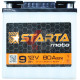 Аккумулятор мото 12v 9Ah 80А Starta клема (сухозаряженный без электролита)