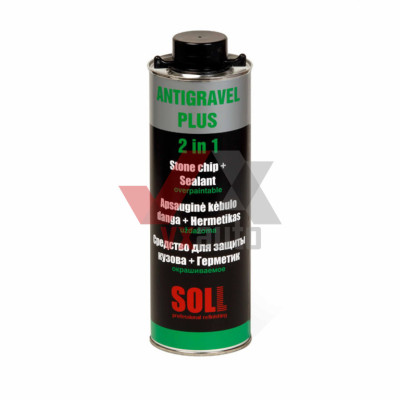 Антигравій  (2 в 1) 1 л чорний SOLL (+ герметик)