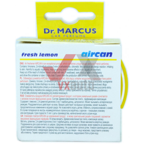 Ароматизатор Dr. Marcus Aircan  Fresh Lemon (Лимонний Фреш) 40 г консерва