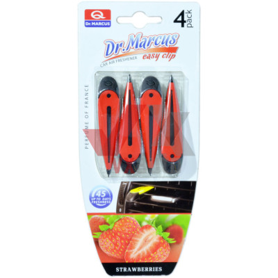 Ароматизатор Dr. Marcus Easy Clip  Strawberry (Клубника) клипсы на дефлектор (в упак. 4 шт.)