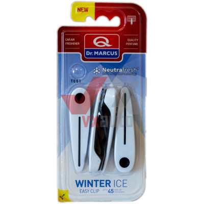 Ароматизатор Dr. Marcus Easy Clip  Winter Ice (Зимний Лед) клипсы на дефлектор (в упак. 4 шт.)