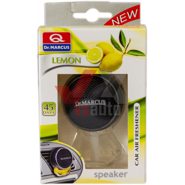 Ароматизатор Dr. Marcus Speaker Bialy  Lemon (Лимон) 8 мл динамик с флаконом на дефлектор