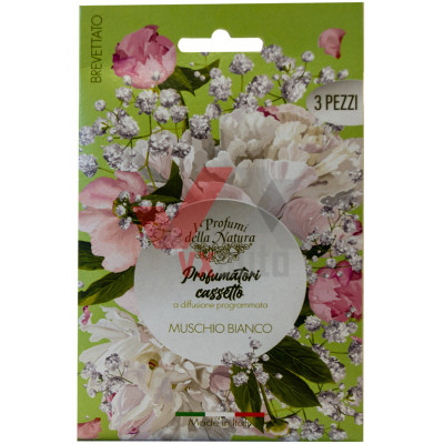 Ароматизатор Geca Profumatori casseto Muschio Bianco (Белый Мускус) лист, к-т (3 шт.)