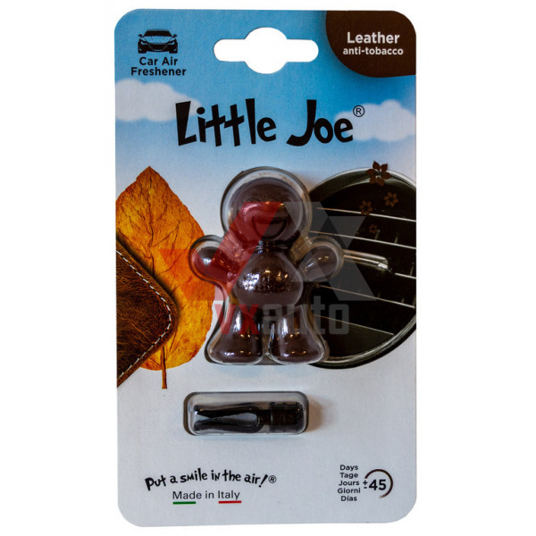 Ароматизатор Little Joe Leather Anti Tobacco (Нова Шкіра, Антитабак) 12 г на дефлектор