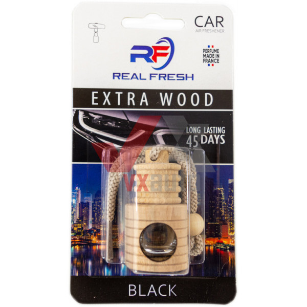 Ароматизатор Real Fresh Extra wood Black (Черный) 5 мл флакон на зеркало