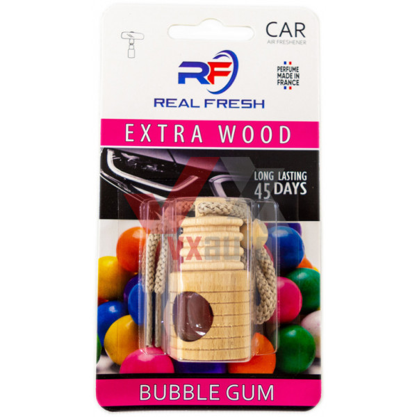 Ароматизатор Real Fresh Extra wood Bubble Gum (Жвачка) 5 мл флакон на зеркало