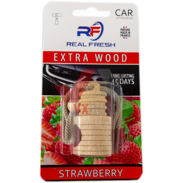 Ароматизатор Real Fresh Extra wood Strawberry (Полуниця) 5 мл флакон на дзеркало