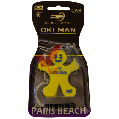 Ароматизатор Real Fresh Ok! Man Paris Beach (Парижский пляж) листок