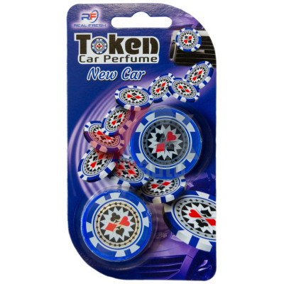 Ароматизатор Real Fresh Token New Car (Новая Машина) клипсы на дефлектор
