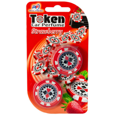 Ароматизатор Real Fresh Token Strawberry (Клубника) клипсы на дефлектор
