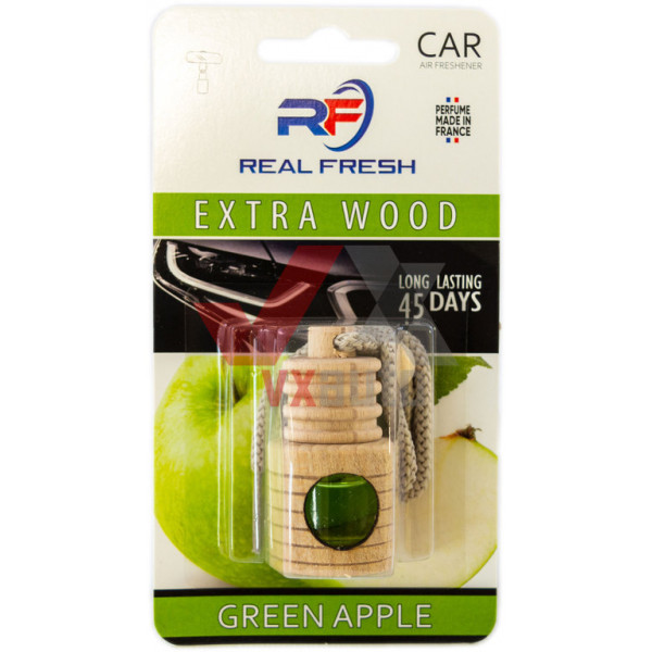 Ароматизатор Real Fresh Wood duo Green Apple (Зеленое Яблоко) 5 мл флакон на зеркало