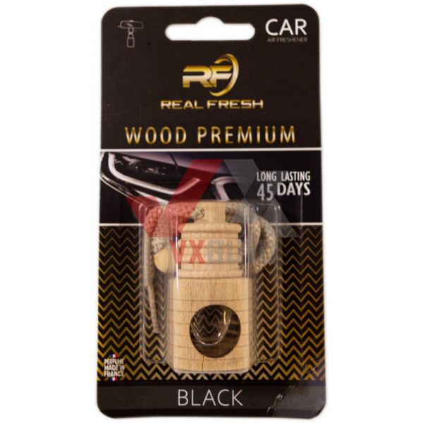 Ароматизатор Real Fresh Wood premium Black (Чорний) 5 мл флакон на дзеркало