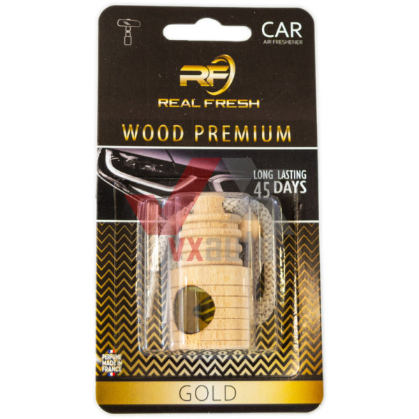 Ароматизатор Real Fresh Wood premium Gold (Золото) 5 мл флакон на зеркало