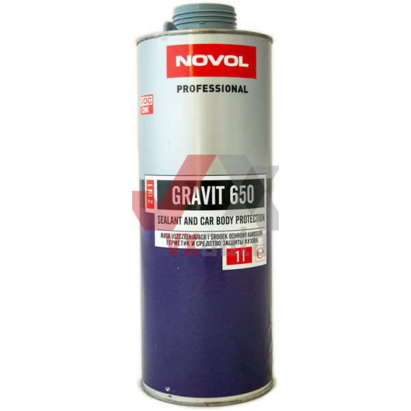 Баранник (протектор) + герметик 2 в 1 1 л серый NOVOL Gravit 650