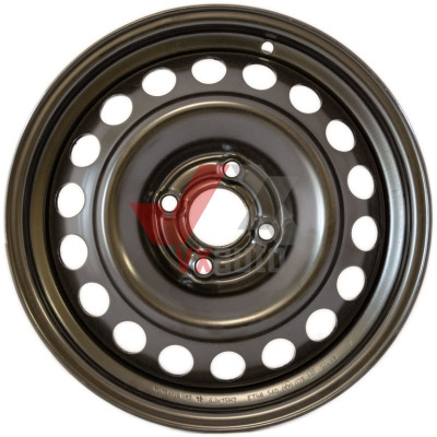 Диск колесный стальный KIA, Huyndai 6xR15 PCD4x100 ET48 чорний Кременчугский колесный завод
