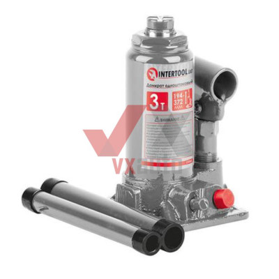 Домкрат гідравлічний  3 т 194-372 мм (стовпчик) Intertool (одноштоковий)
