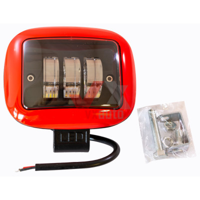 Дополнительная фара LED прямоуголь. 120 х 95 х 50 (Д х В х Ш) 30 W Optimal-L Red