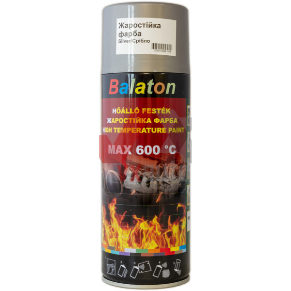 Фарба термостойкая (серебряная/серебро) 400 мл Balaton 600°C