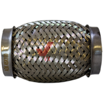 Гофра глушителя 45 х100 мм VW AGK (3-слойная, короткий фланец, Interlock)