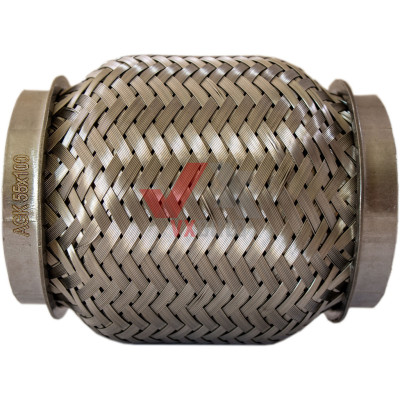 Гофра глушителя 55 х100 мм VW AGK (3-слойная, короткий фланец, Interlock)