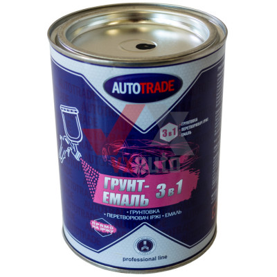 Грунт 0.9 кг черный AUTOTRADE 3 в1 (грунт,  эмаль, преобразователь ржавчины)