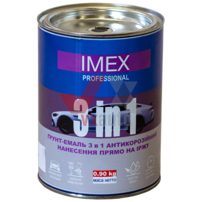 Грунт  3 в1  0.9 кг чорний IMEX (грунт, емаль, перетворювач іржі)