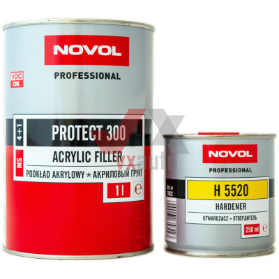 Грунт акриловый 4:1  1 л белый NOVOL MS Protect 300 (отв. 5520 - 250 мл)