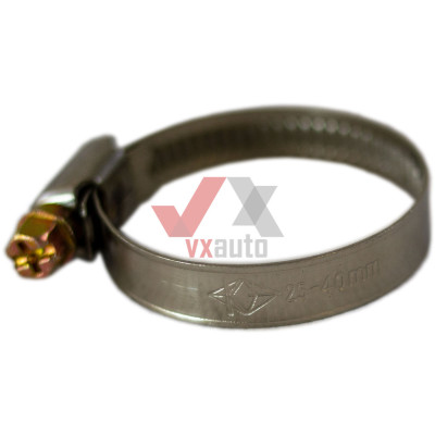 Хомут 25 - 40 мм W2 нержавеющая сталь  VORTEX штука (продаются упаковками, в упак. 10 шт.)