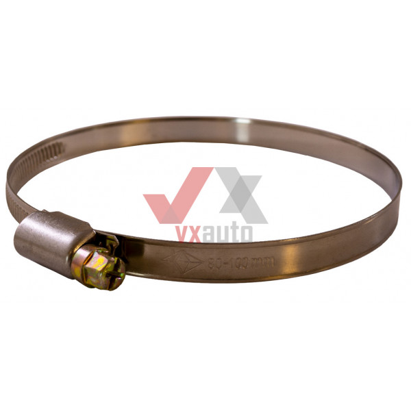 Хомут 80 - 100 мм W2 нержавіюча сталь  VORTEX штука (продаються упаковками, в упак. 5 шт.)
