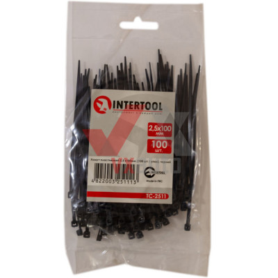 Хомут пластиковый 2.5 x 100 мм черный Intertool (в упак. 100 шт.)