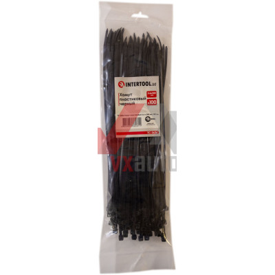 Хомут пластиковый 3.6 x 250 мм черный Intertool (в упак. 100 шт.)