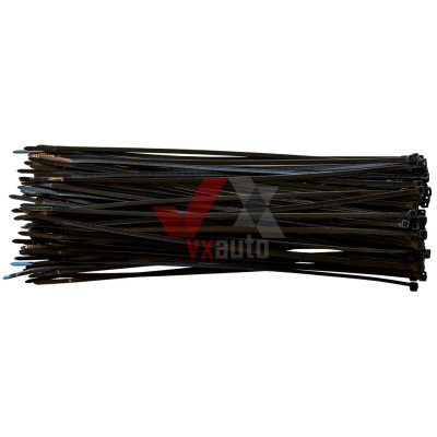 Хомут пластиковый 4.0 x 300 мм черный  VORTEX (в упак. 100 шт.)