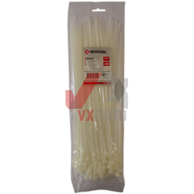 Хомут пластиковый 4.8 x 300 мм белый Intertool (в упак. 100 шт.)