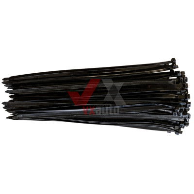 Хомут пластиковый 8.0 x 400 мм черный  VORTEX (в упак. 100 шт.)