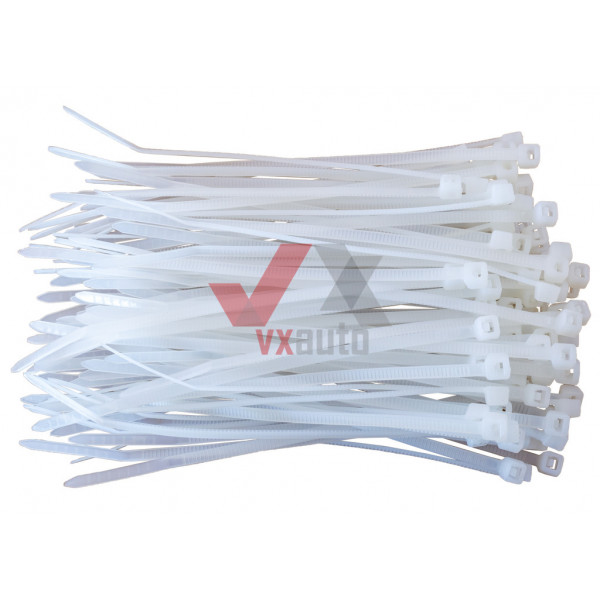 Хомут пластиковый белый 3.0 x 100 мм  VORTEX (в упак. 100 шт.)