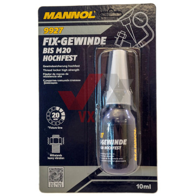 Клей анаэробный (фиксатор резьбы) для неразборных соединений 10 г Mannol Fix-Gewinde М20 (красный)
