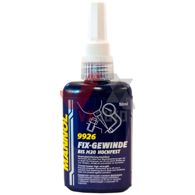 Клей анаэробный (фиксатор резьбы) для неразборных соединений 50 г Mannol Fix-Gewinde М20 (красный)
