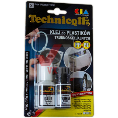 Клей для пластмассы (PP, PE и PTFE) 8 г Technicqll (с грунтовкой 8мл)