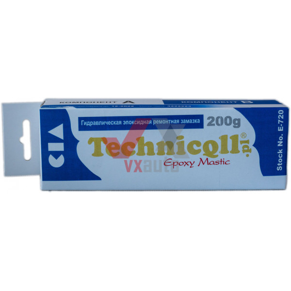 Клей (холодная сварка) гидравлический 200 г Technicqll (пластилин) синяя упак.
